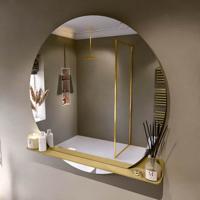 MONDIAZ SPOT spiegel rond 120cm met Spiegelplanchet kleur Oro.