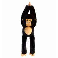 Keel Toys pluche Chimpansee aap knuffeldier - zwart/bruin - hangend - 50 cm - thumbnail