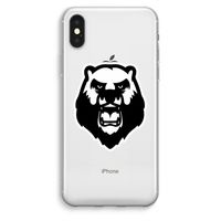 Angry Bear (white): iPhone XS Max Transparant Hoesje