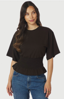 Neo Noir Blousetop Dray Boxy Smock | Dark Brown