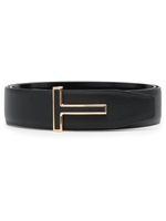 TOM FORD ceinture en cuir à boucle logo - Noir - thumbnail