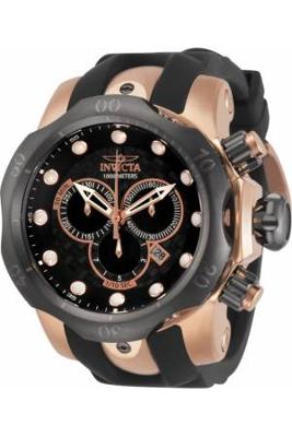 Horlogeband Invicta 0361 Reserve Silicoon Zwart 26mm