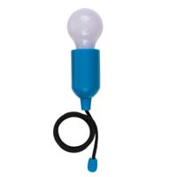 Treklamp LED licht - kunststof - blauw - 15 cm - met koord van 90 cm