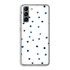 Blauwe stippen: Samsung Galaxy S21 Transparant Hoesje
