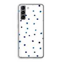 Blauwe stippen: Samsung Galaxy S21 Transparant Hoesje