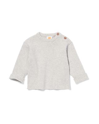 HEMA Newborn shirt rib grijsmelange (grijsmelange)