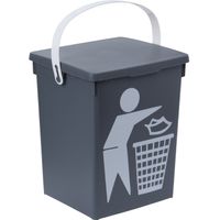 Grijze vuilnisbak/afvalbak 5 liter