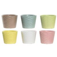 Grondlegger Home ESPRIT Geel Blauw Groen Roze Dolomite 12 x 12 x 10 cm (6 Stuks)