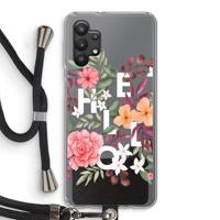 Hello in flowers: Samsung Galaxy A32 5G Transparant Hoesje met koord - thumbnail