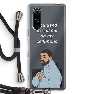 Hotline bling: Sony Xperia 5 Transparant Hoesje met koord