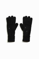 Gebreide handschoenen met ton sur ton borduursel - BLACK - U