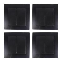 Inbouw wisselschakelaar dubbel - 4x - zwart - 250V 10A - WCD