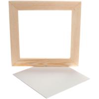 Creativ Company Canvas paneel met lijst, afm 20x20x0,3 cm, wit, 1 stuk
