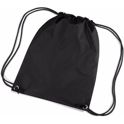 Zwarte nylon touwtjes rugzak / rugtas