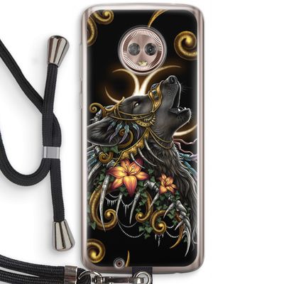 Huilende Wolf: Motorola Moto G6 Transparant Hoesje met koord