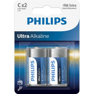 Ultra Alkaline batterij C, 2 stuks Batterij