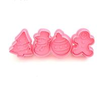 8 stuks fondant cake tool Christmas cookie Spring stamper (roze)