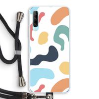 Memphis Shapes Blue: Huawei P Smart Pro Transparant Hoesje met koord