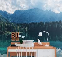 Fotobehang berg Groot blauw bergmeer