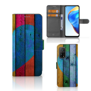 Xiaomi Mi 10T Pro | Mi 10T Book Style Case Wood Heart - Cadeau voor je Vriend