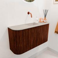 Toiletmeubel Mondiaz Joya Dlux | 83.2 cm | Meubelkleur Ruby | Faye wastafel Opalo Wasbak Midden | Zonder kraangat(en)