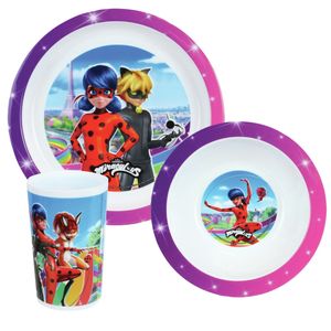 Kinder ontbijt set Disney Miraculous Ladybug 3-delig van kunststof   -