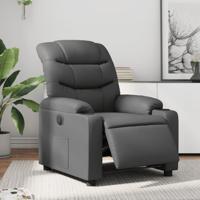 Fauteuil verstelbaar elektrisch kunstleer grijs