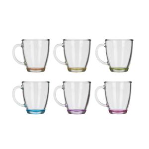 Koffie/thee glazen - 6x stuks - glas - met tint - 310 ml