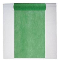 Feest tafelkleed met loper op rol - wit/groen - 10 meter - Feesttafelkleden - thumbnail