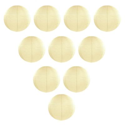 Luxe bol feest lampion - 10x - ivoor wit - dia 50 cm - papier Luxe bol feest lampion - 10x - ivoor wit - dia 50 cm - papier