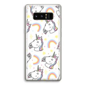 Rainbow Unicorn: Samsung Galaxy Note 8 Transparant Hoesje