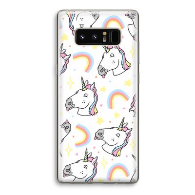 Rainbow Unicorn: Samsung Galaxy Note 8 Transparant Hoesje