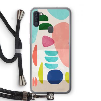 Bold Rounded Shapes: Samsung Galaxy A11 Transparant Hoesje met koord
