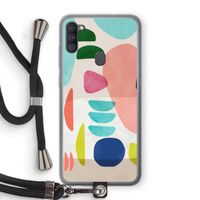 Bold Rounded Shapes: Samsung Galaxy A11 Transparant Hoesje met koord