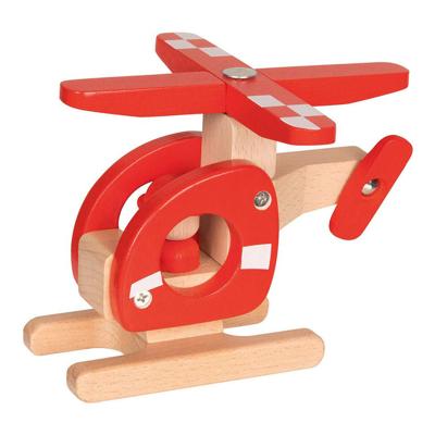 Goki houten helikopter rood