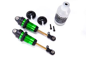 Shocks, GTR long green-anodized, PTFE-coated bodies with TiN shafts (fully assembled, without springs) (2) (TRX-7461G)