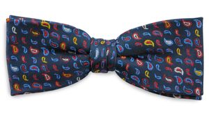 Sir Redman SRBOWTIE24037 Strik Whirling Paisley - Blauw / Rood / Geel