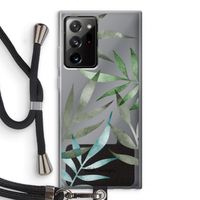 Tropical watercolor leaves: Samsung Galaxy Note 20 Ultra / Note 20 Ultra 5G Transparant Hoesje met koord