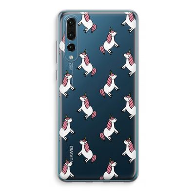 Eenhoorns overal: Huawei P20 Pro Transparant Hoesje