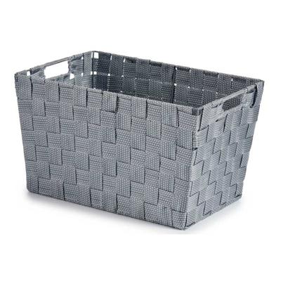 Kast/badkamer opbergmandjes - zilvergrijs - 35 x 25 x 20 cm - opbergmanden