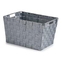 Kast/badkamer opbergmandjes - zilvergrijs - 35 x 25 x 20 cm - opbergmanden