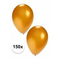 Bellatio Decorations Party ballonnen - goud - 150x stuks - dia 27 cm - feestartikelen/versieringen