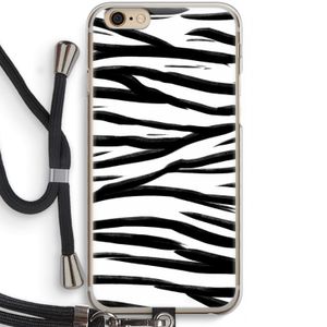 Zebra pattern: iPhone 6 / 6S Transparant Hoesje met koord