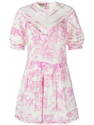 Zadig&Voltaire robe imprimée à manches bouffantes - Blanc