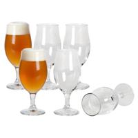 Bormioli Bierglazen Speciaalbier op voet - 520 ml - 20 cm - 6x stuks - Hoge luxe glazen