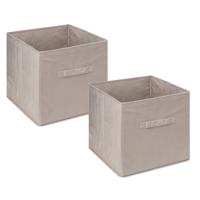 Opbergmand/kastmandje - 4x stuks - Beige - 31 x 31 x 31 cm - 29 liter - Vakkenkast manden - Stof