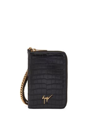Giuseppe Zanotti pochette Aymeric à bride en chaîne - Noir