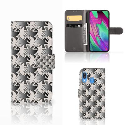 Samsung Galaxy A40 | Telefoonhoesje | Met pasjeshouder | Salamander Grey