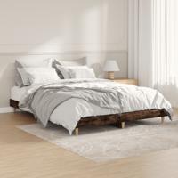 Bedframe bewerkt hout gerookt eikenkleurig 135x190 cm