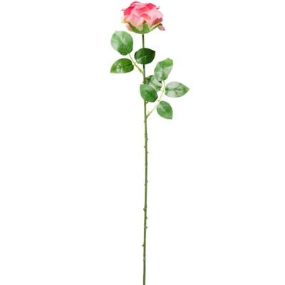 Basic Kunstbloem roos 54 cm roze
